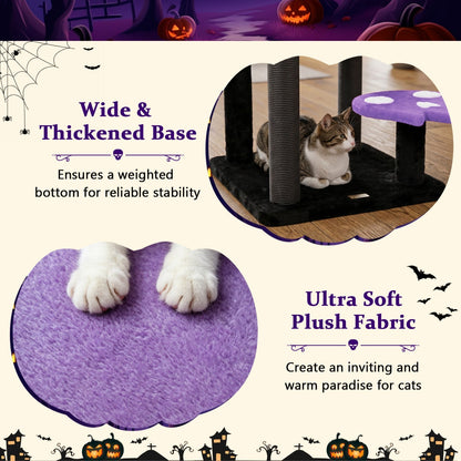 57" Gothic Cat Tower with Padded Perch and Spider Toy