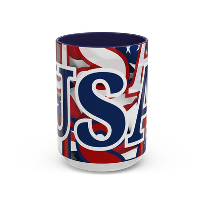 USA! USA! USA BLfont Patriot Accent Mug by cypherpunkgear