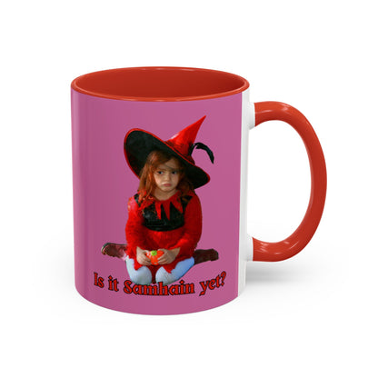 Is it Samhain yet? Pink Accent Mug by CreepyCrafts.boo