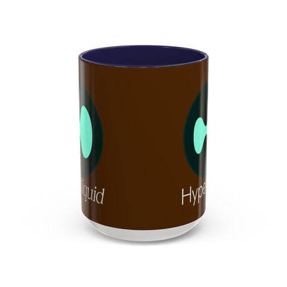 Hyperliquid White font Brown Accent Mug by cypherpunkgear.com