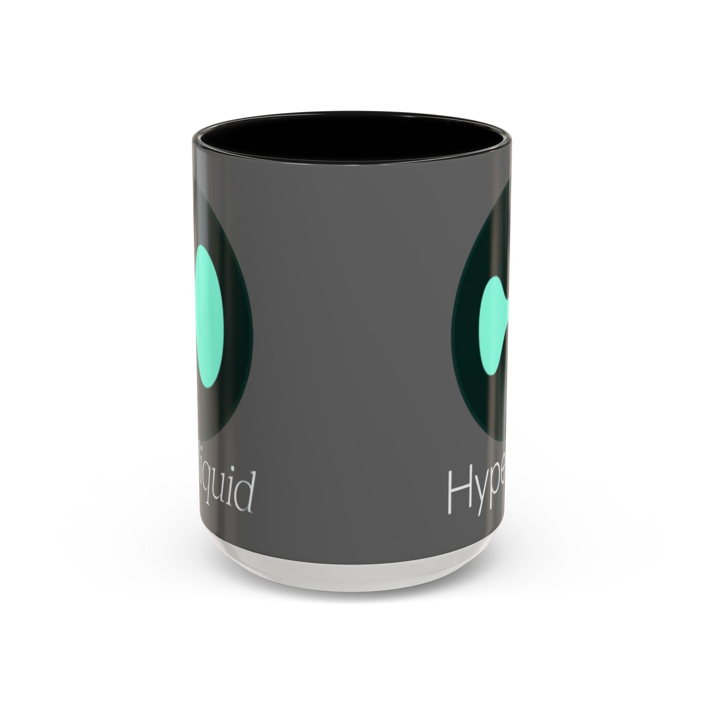 Hyperliquid White font Grey Accent Mug by cypherpunkgear.com