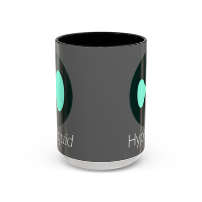 Hyperliquid White font Grey Accent Mug by cypherpunkgear.com