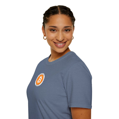 2-sided, Bitcoin (BTC) Decentralized Freedom Dark colors Unisex T-Shirt by cypherpunkgear.com