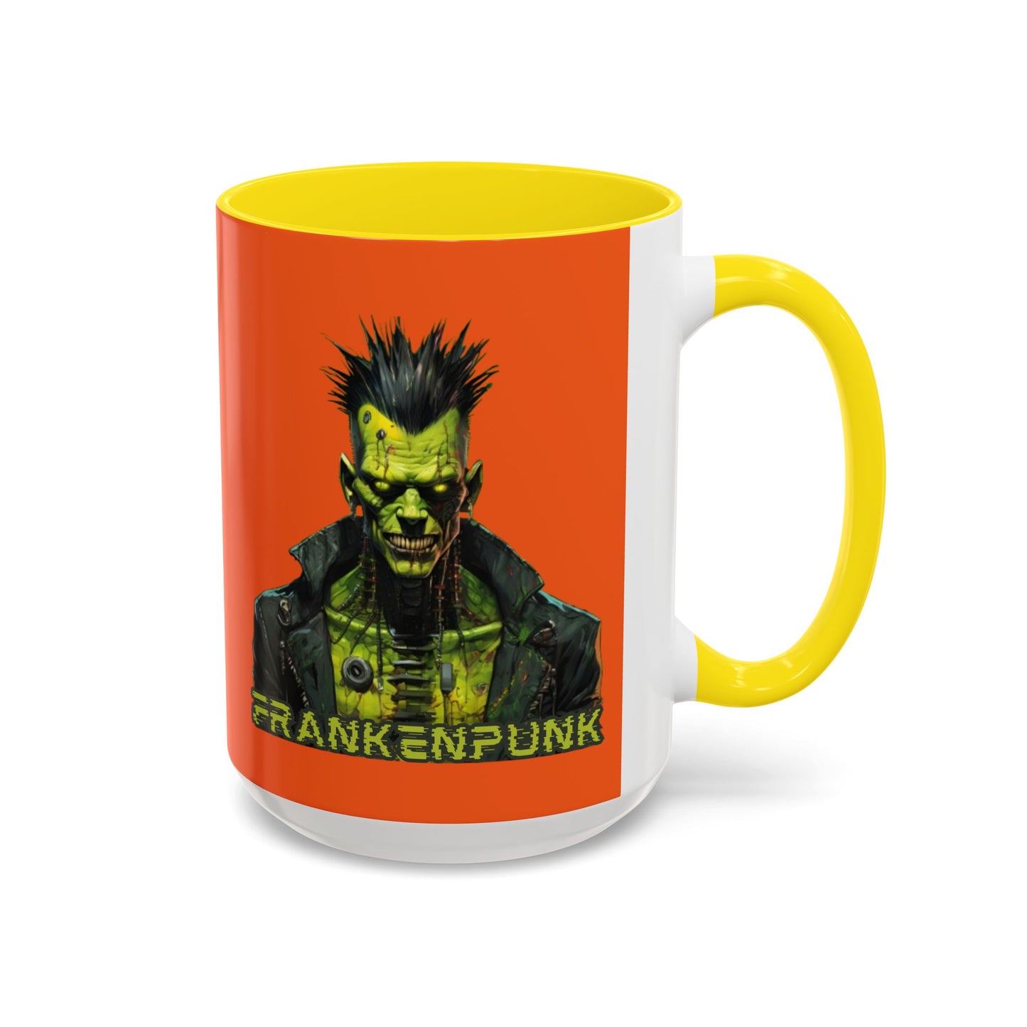 Frankenpunk Orange Accent Mug by CreepyCrafts.boo