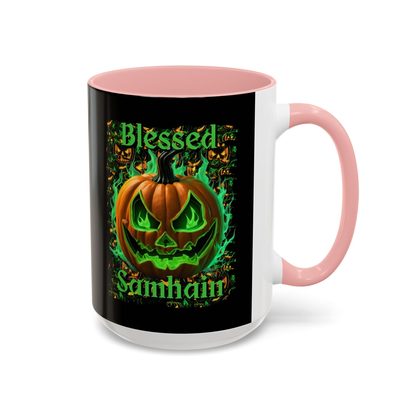 Blessed Samhain Green Jack Black Accent Mug by CreepyCrafts.boo