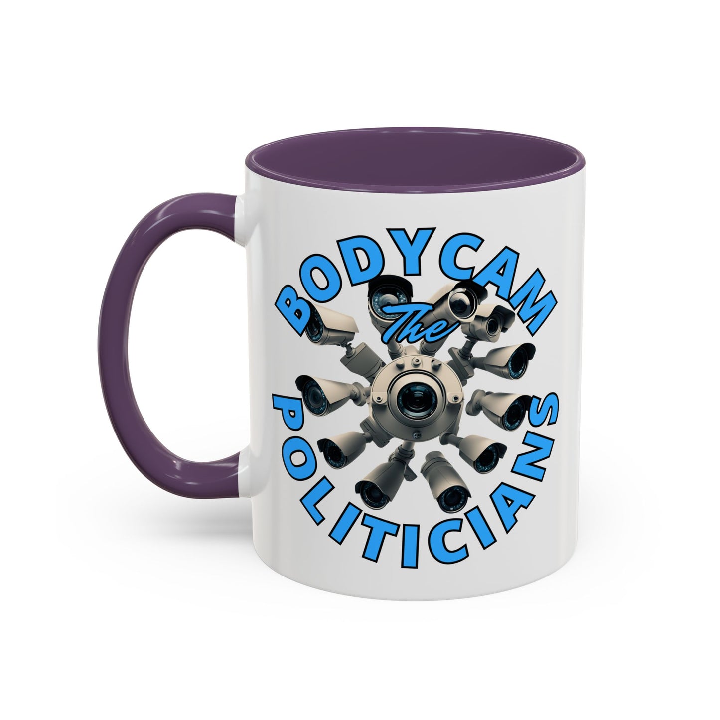 Bodycam the Politicians Cameras White Accent Mug by cypherpunkgear.com