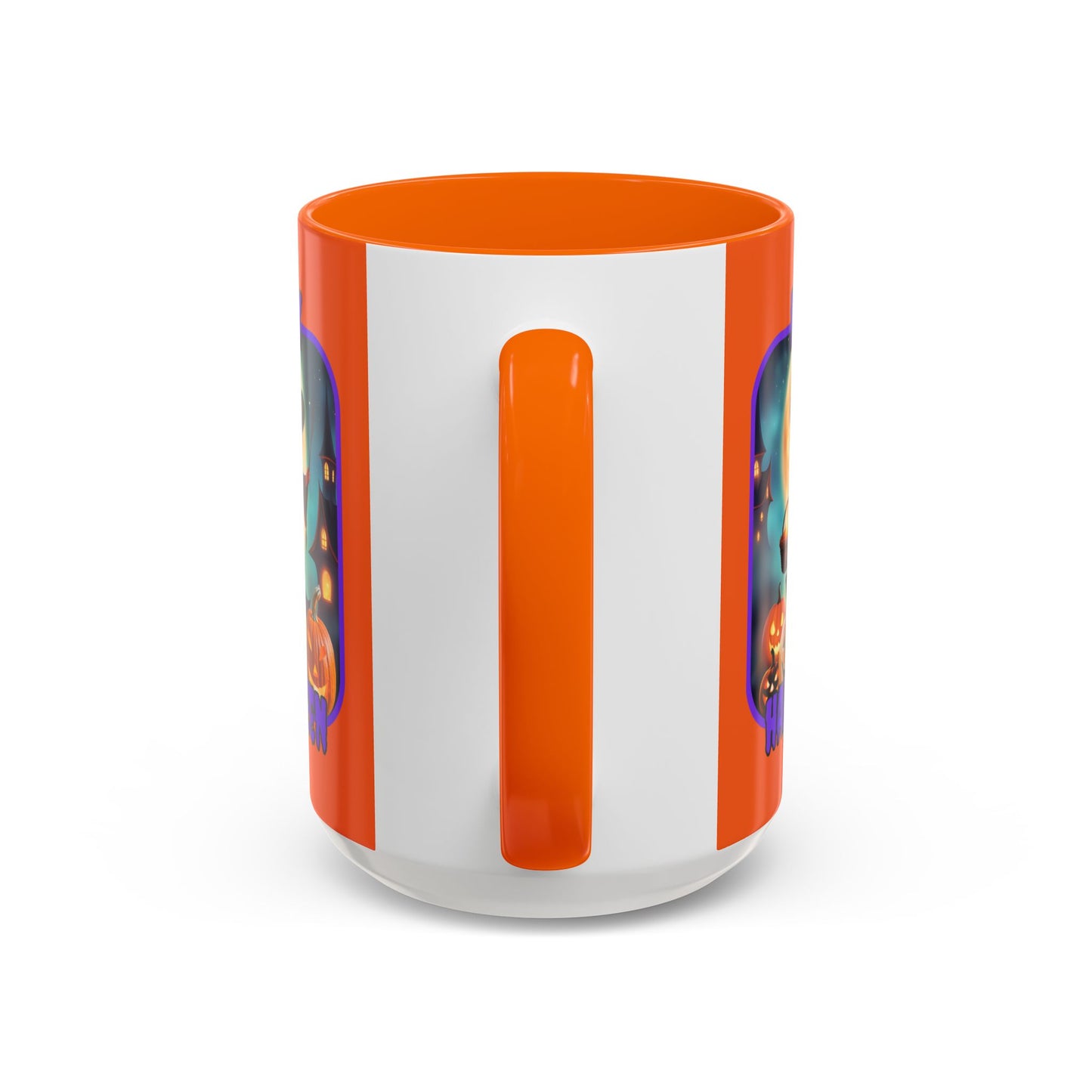 Happy Halloween Little Witch Purple font Orange Accent Mug by CreepyCrafts.boo