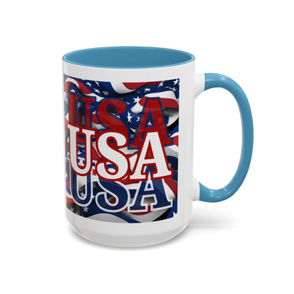 USA White font Center Patriot Accent Mug by cypherpunkgear.com