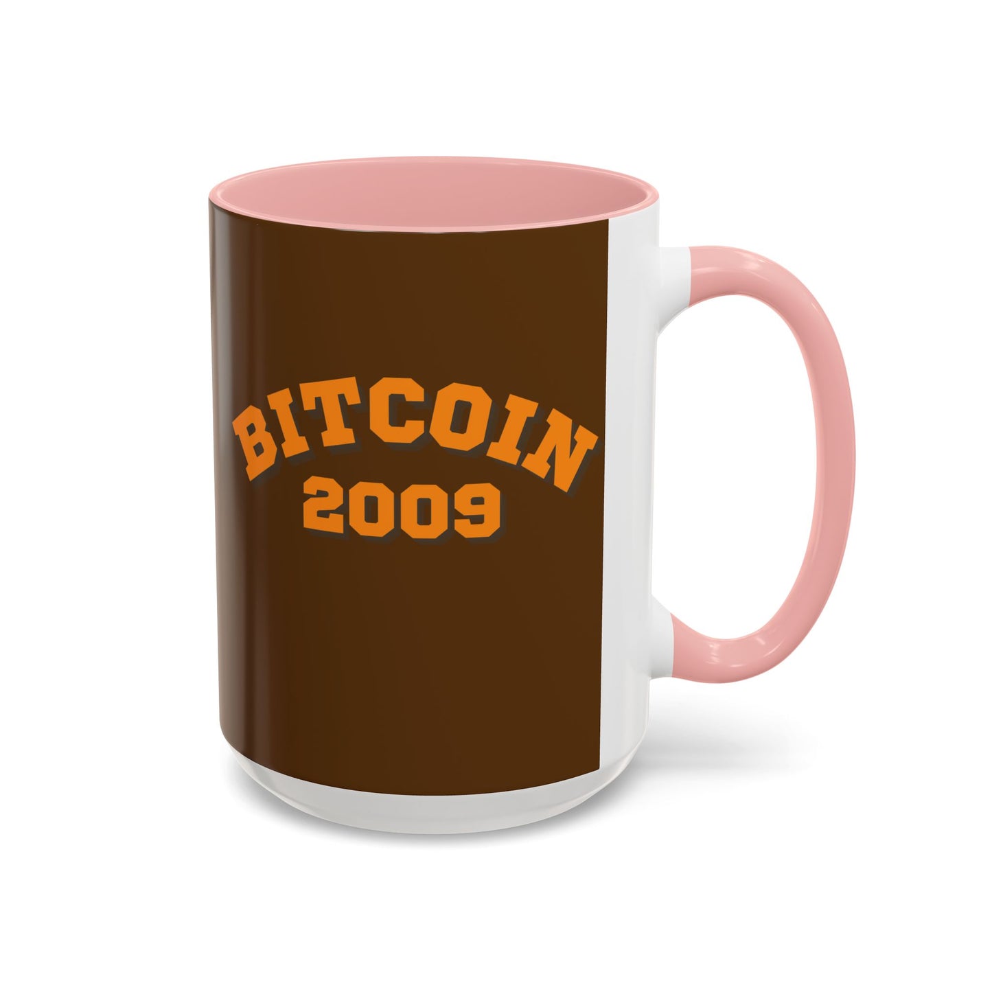 Bitcoin 2009 Brown Accent Mug by cypherpunkgear.com