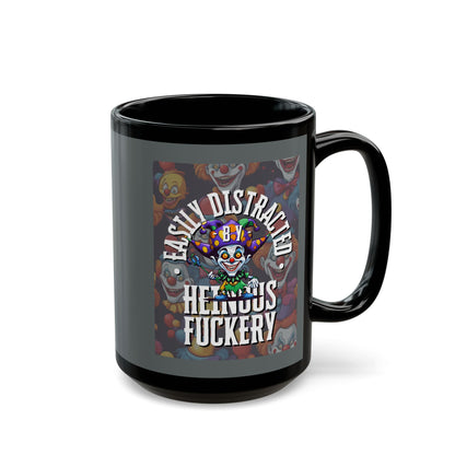 Easily Distracted by Heinous Fuckery Little Jincs Grey Mug by cypherpunkgear.com