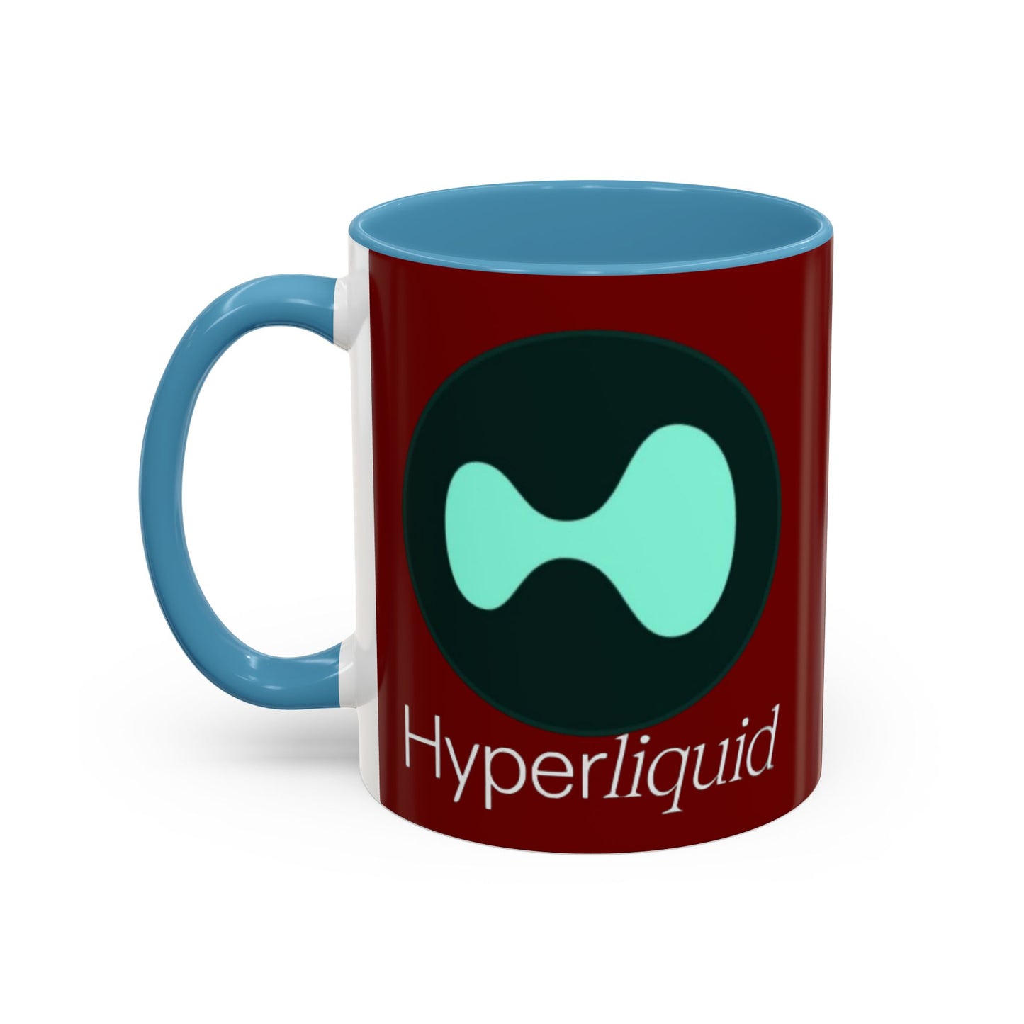 Hyperliquid White font Red Accent Mug by cypherpunkgear.com