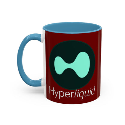 Hyperliquid White font Red Accent Mug by cypherpunkgear.com