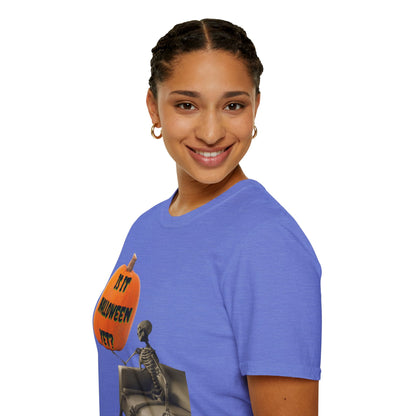 Is it Halloween yet? Skeleton's Pumpkin Light colors Unisex T-Shirt by CreepyCrafts.boo