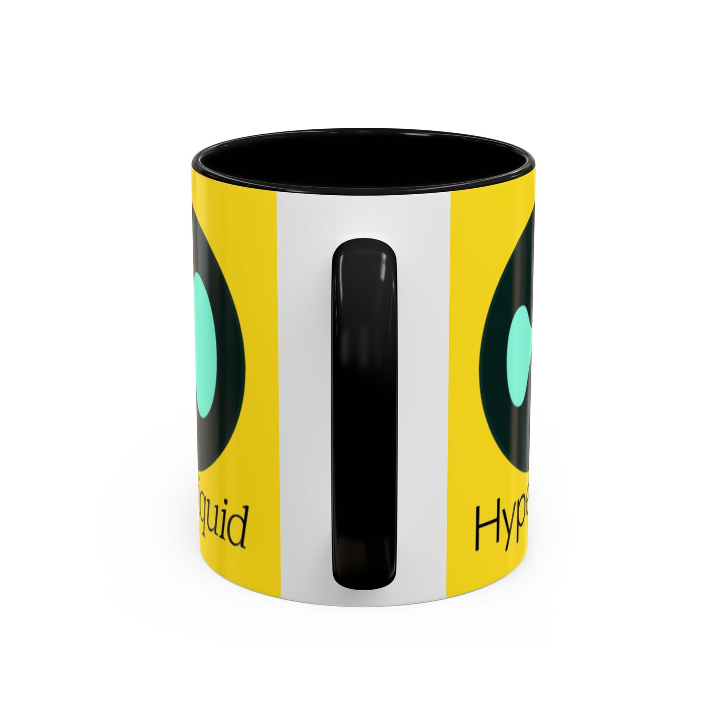 Hyperliquid Black font Yellow Accent Mug by cypherpunkgear.com