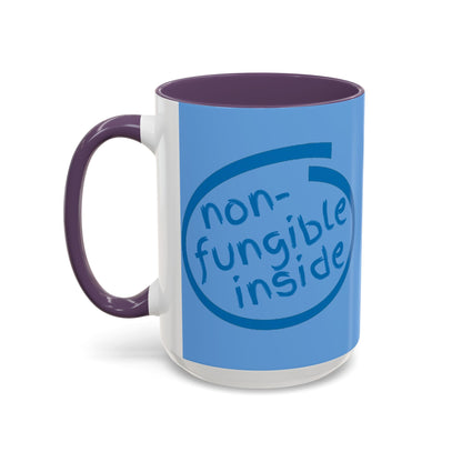 Non-Fungible Inside Light Blue Accent Mug by cypherpunkgear.com