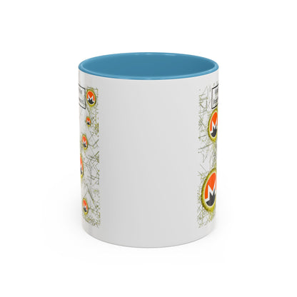 Monero (XMR) don't assume your freedoms are assured White Accent Mug by cypherpunkgear.com