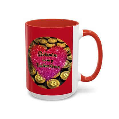 Bitcoin is My Valentine Red Accent Mug by cypherpunkgear.com