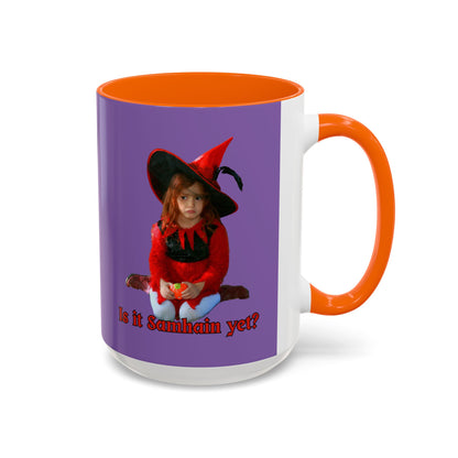 Is it Samhain yet? Light Purple Accent Mug by CreepyCrafts.boo