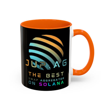 Jupiter (JUP) the best aggregator on Solana Black Accent Mug by cypherpunkgear.com