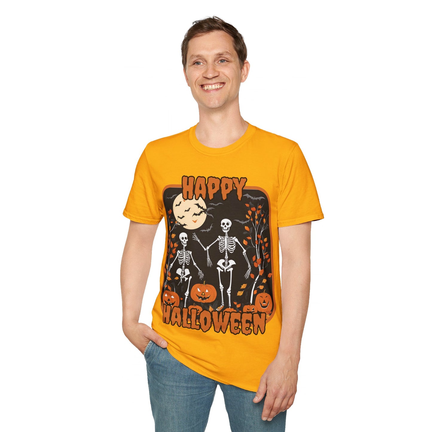 Spooktacular Skeletons of Halloween LTcolors Unisex T-shirt by cypherpunkgear