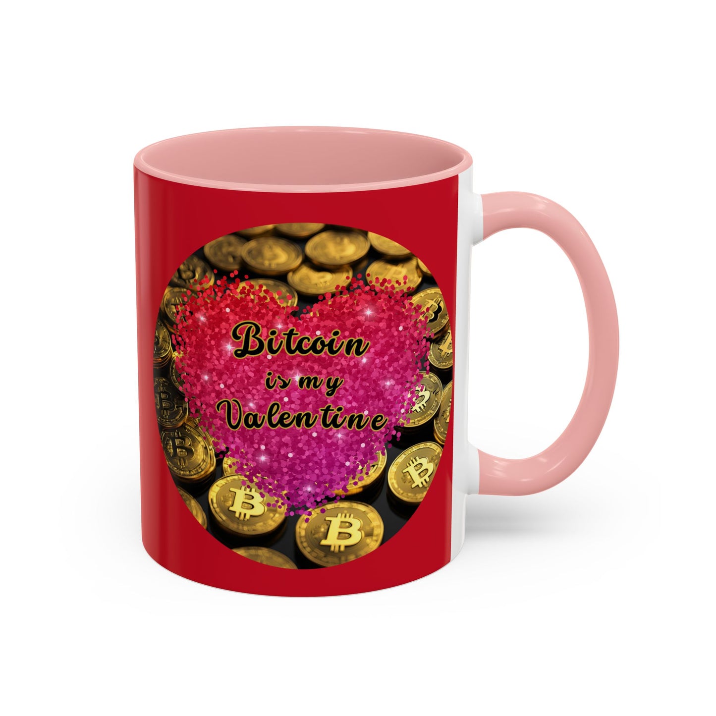 Bitcoin is My Valentine Red Accent Mug by cypherpunkgear.com