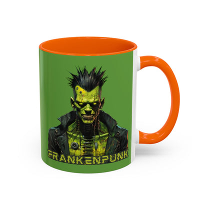 Frankenpunk Green Accent Mug by CreepyCrafts.boo