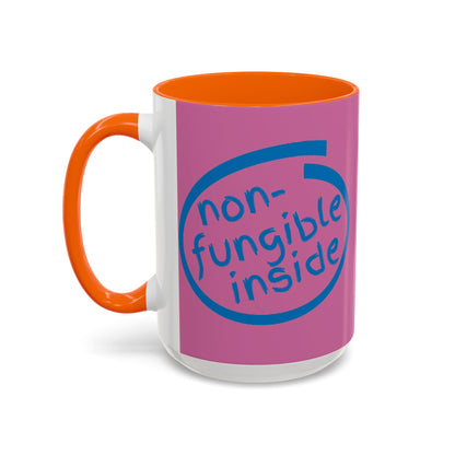 Non-Fungible Inside Pink Accent Mug by cypherpunkgear.com