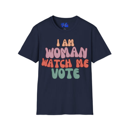 I Am Woman Watch Me Vote DKcolors Unisex T-Shirt by cypherpunkgear.com