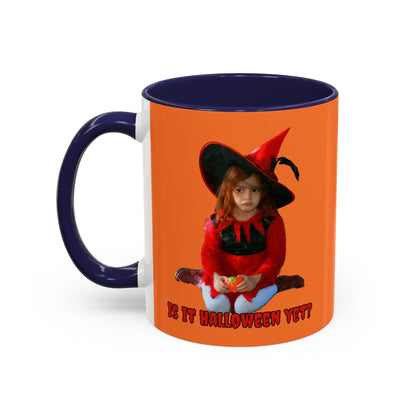 Is it Halloween yet? Orange Accent Mug by CreepyCrafts.boo