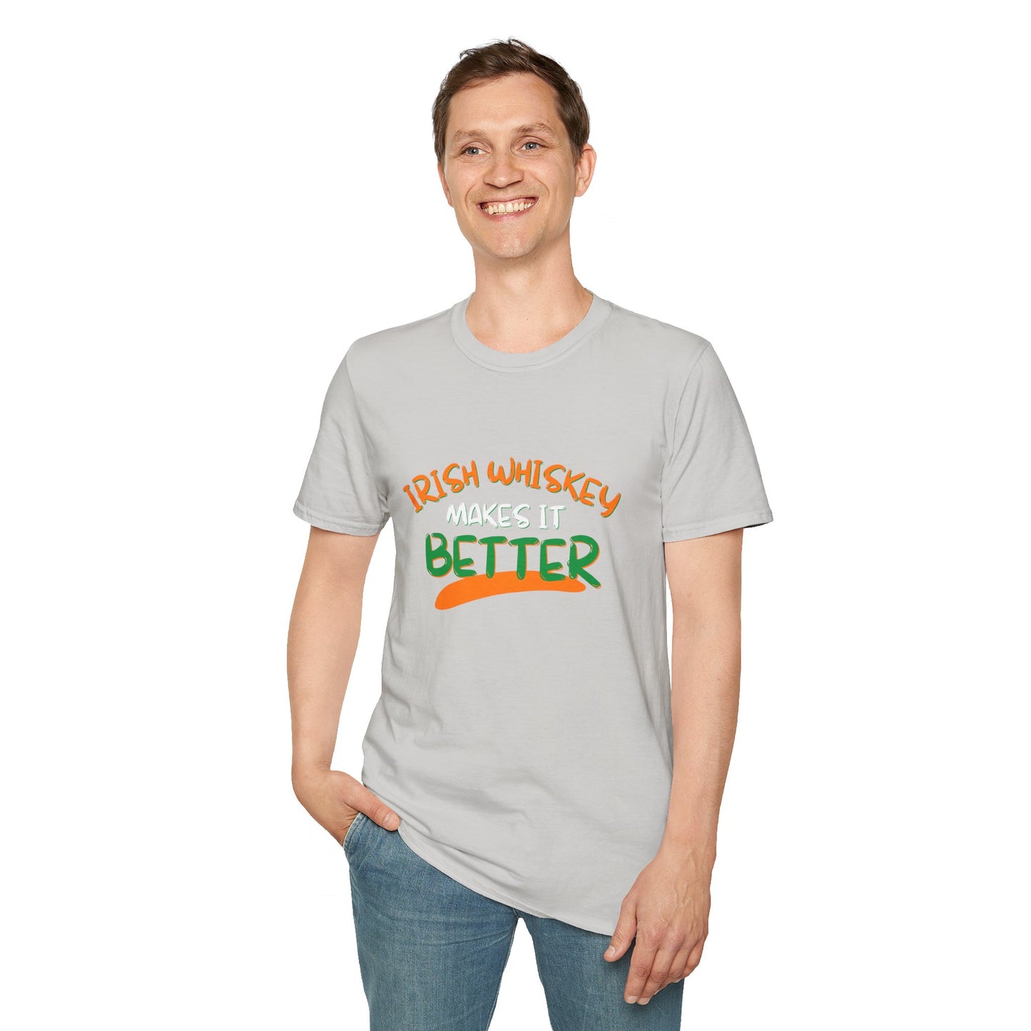 Irish Whiskey makes it better OWGfont LTcolors Unisex T-Shirt by cypherpunkgear