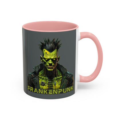 Frankenpunk Grey Accent Mug by CreepyCrafts.boo