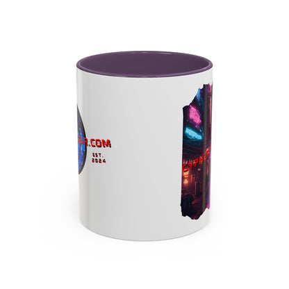 2-sided, cypherpunkgear.com Logo & Cityscape Accent Mug by cypherpunkgear.com