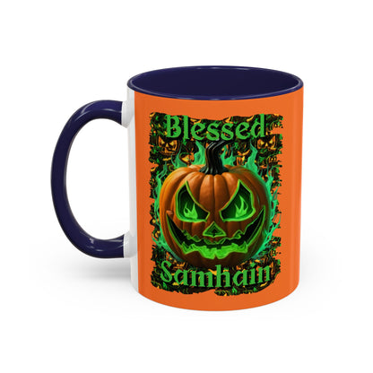 Blessed Samhain Green Jack Accent Mug by cypherpunkgear