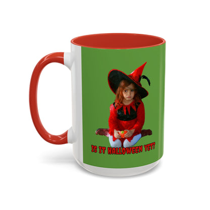 Is it Halloween yet? Green Accent Mug by CreepyCrafts.boo