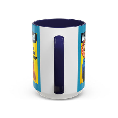 I Am Woman Watch Me Vote Rosie Turquoise Accent Mug by cypherpunkgear.com