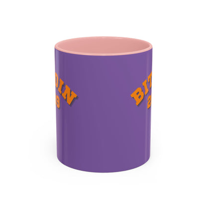 Bitcoin 2009 Light Purple Accent Mug by cypherpunkgear.com