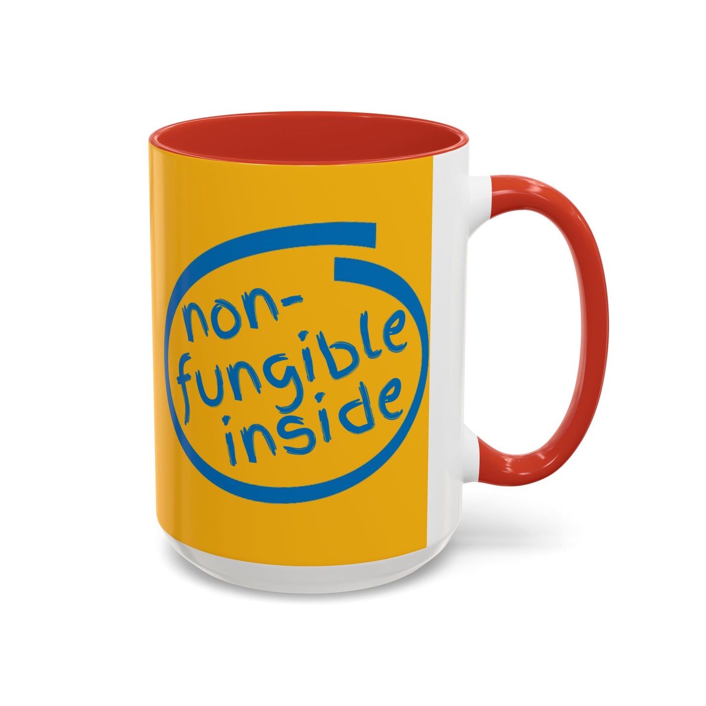 Non-Fungible Inside Yellow Accent Mug by cypherpunkgear.com