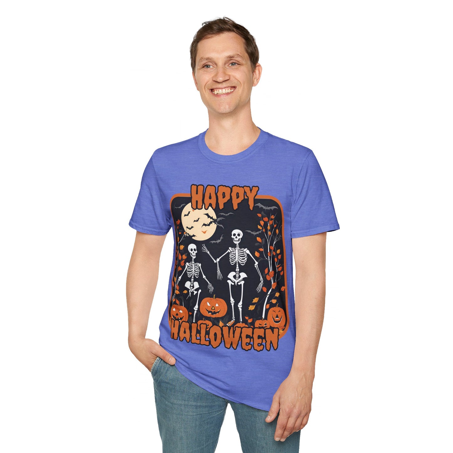 Spooktacular Skeletons of Halloween LTcolors Unisex T-shirt by cypherpunkgear