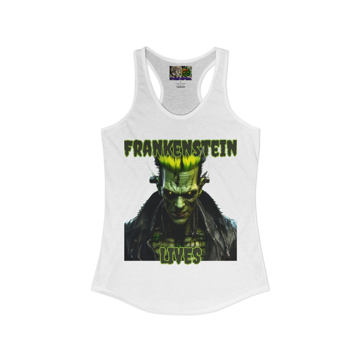 Frankenstein Lives Women's Racerback Tank Top by CreepyCrafts.boo