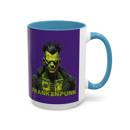 Frankenpunk Purple Accent Mug by CreepyCrafts.boo