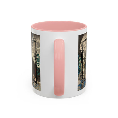 Yōkai Happy Halloween White Accent Mug by CreepyCrafts.boo