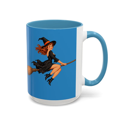 Hazel Hex Blue Accent Mug by CreepyCrafts.boo