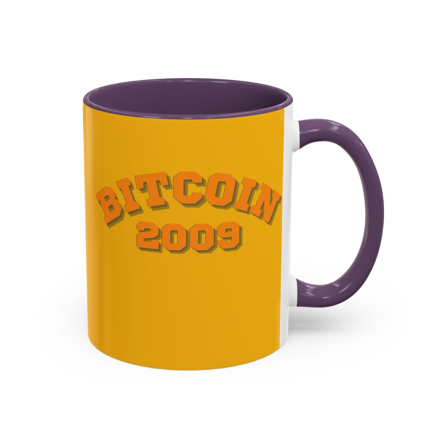 Bitcoin 2009 Yellow Accent Mug by cypherpunkgear.com