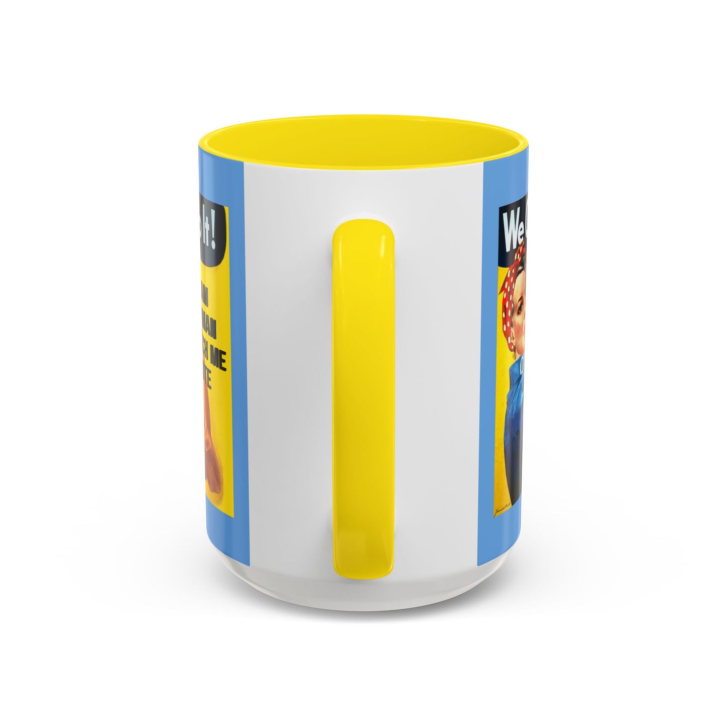 I Am Woman Watch Me Vote Rosie Light Blue Accent Mug by cypherpunkgear.com