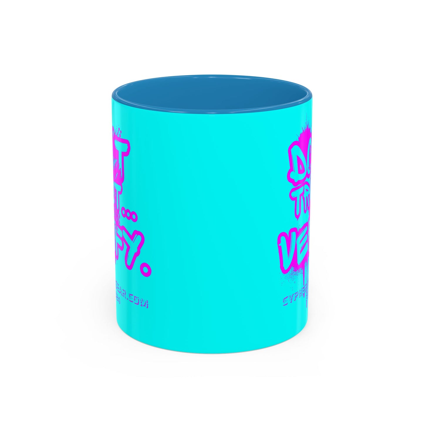 Don't Trust...Verify. Cyan Accent Mug by cypherpunkgear.com