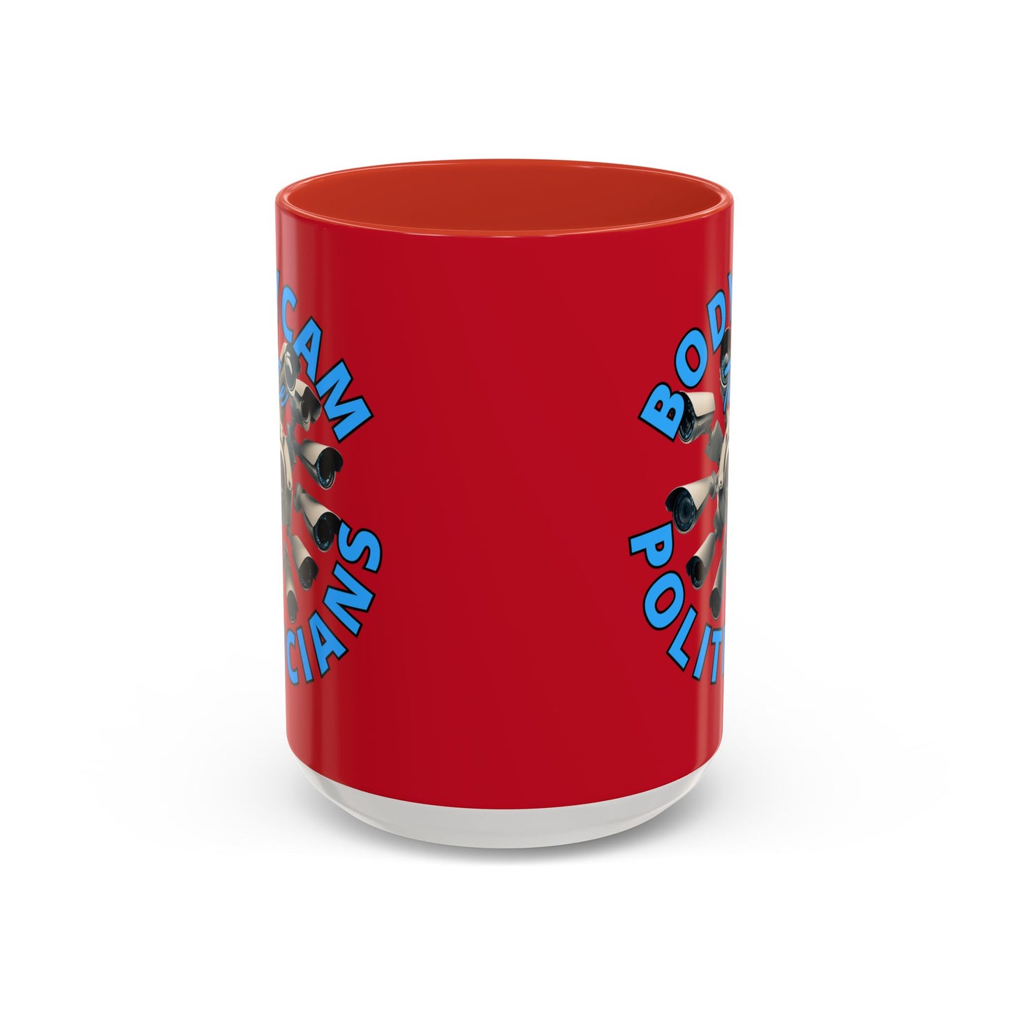 Bodycam the Politicians Cameras Red Accent Mug by cypherpunkgear.com
