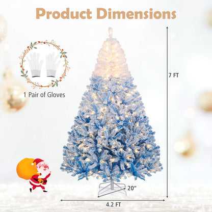 5/6/7/8 FT Artificial Christmas Tree with Warm White LED Lights and 8 Modes