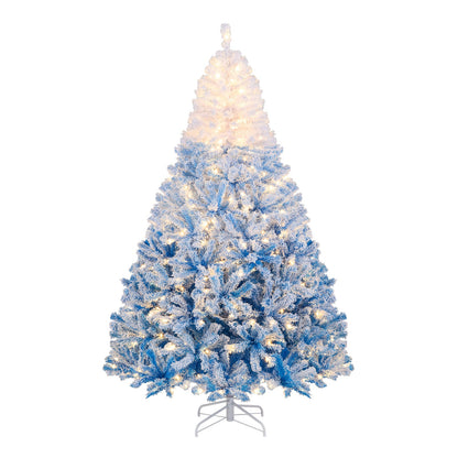 5/6/7/8 FT Artificial Christmas Tree with Warm White LED Lights and 8 Modes