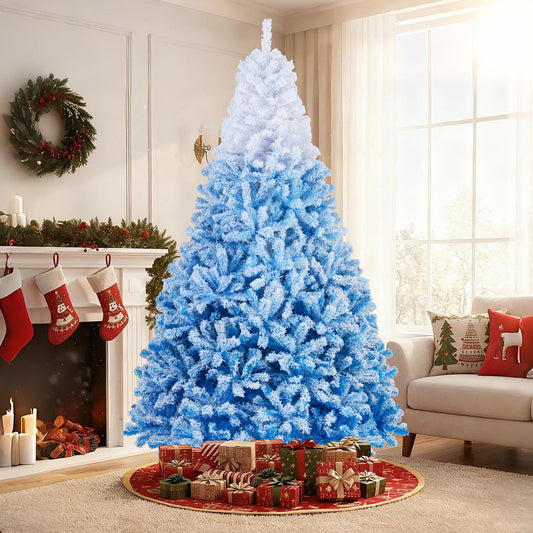 5/6/7/8 FT Artificial Christmas Tree with Warm White LED Lights and 8 Modes