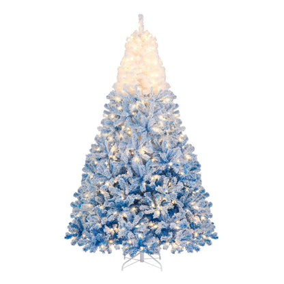 5/6/7/8 FT Artificial Christmas Tree with Warm White LED Lights and 8 Modes